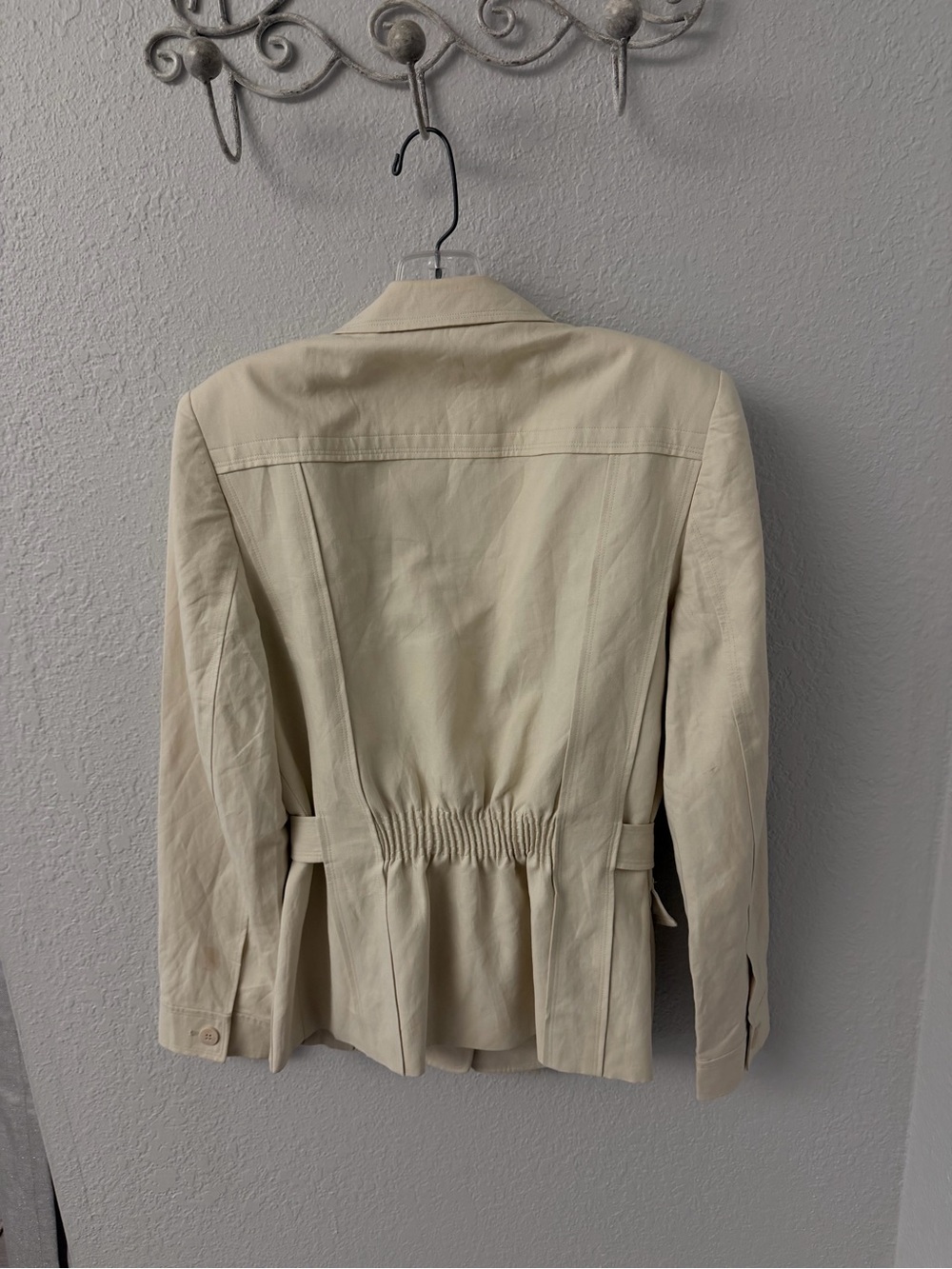 Talbots Cream Italian Blend Tie-Waist Blazer Size 6 - Picture 9 of 9